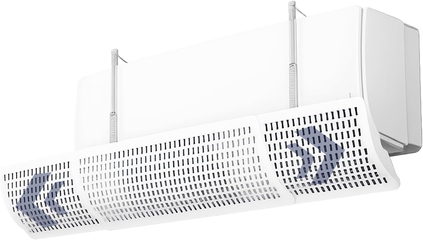 Errecom FLOWY Universal Air Conditioner Deflector for Split Air Conditioners – Adjustable Height, Width & Angle, Improves Air Distribution, Prevents Direct Airflow, Easy No-Drill Installation