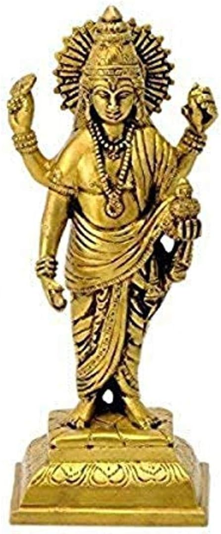 Dhanvantari The god of Ayurveda Brass Statue (21.59 cm, 8.89 cm, 6.99 cm)
