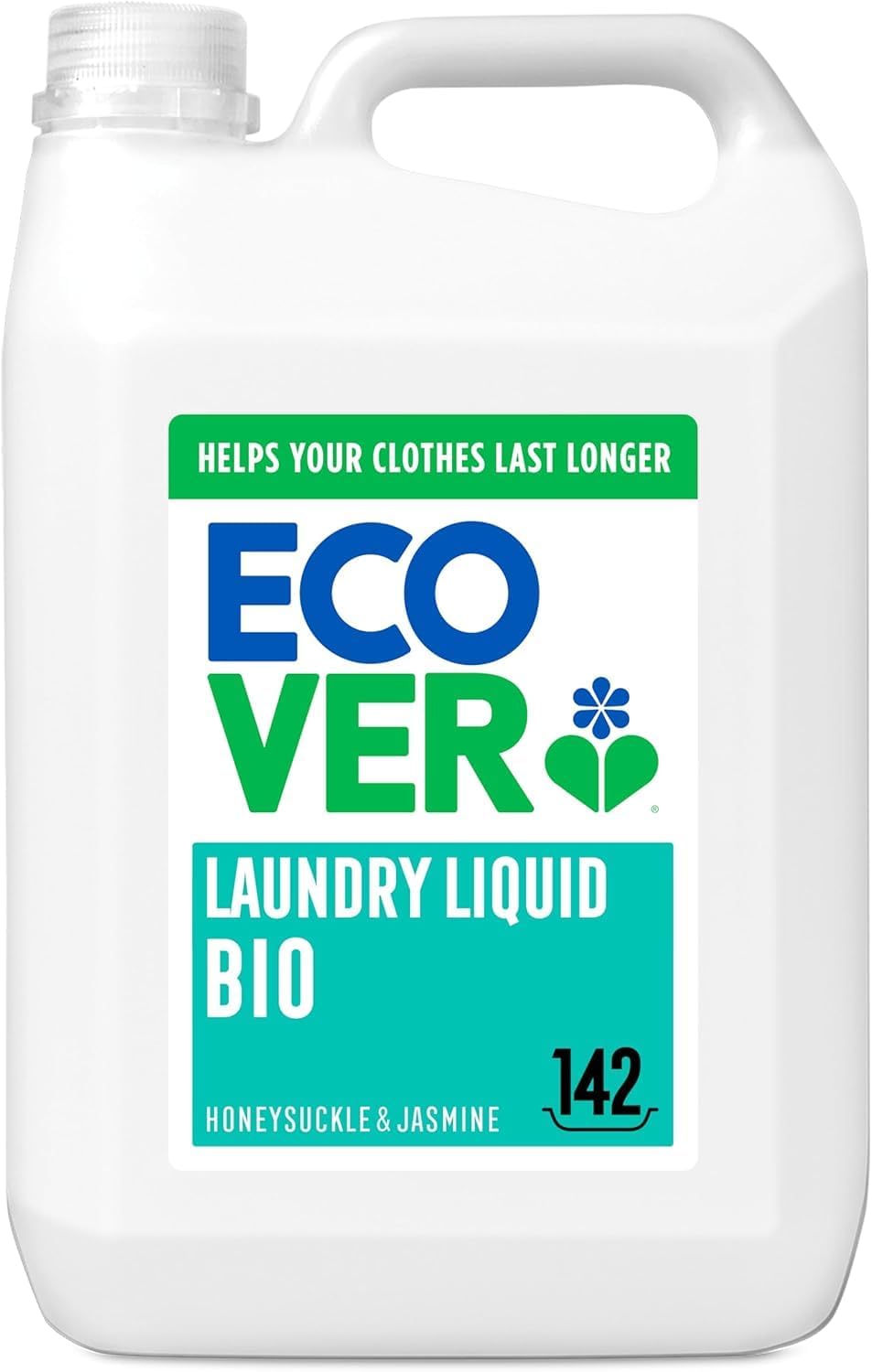 Ecover Bio Laundry Liquid Refill, Honeysuckle & Jasmine, 142 Washes, 5L