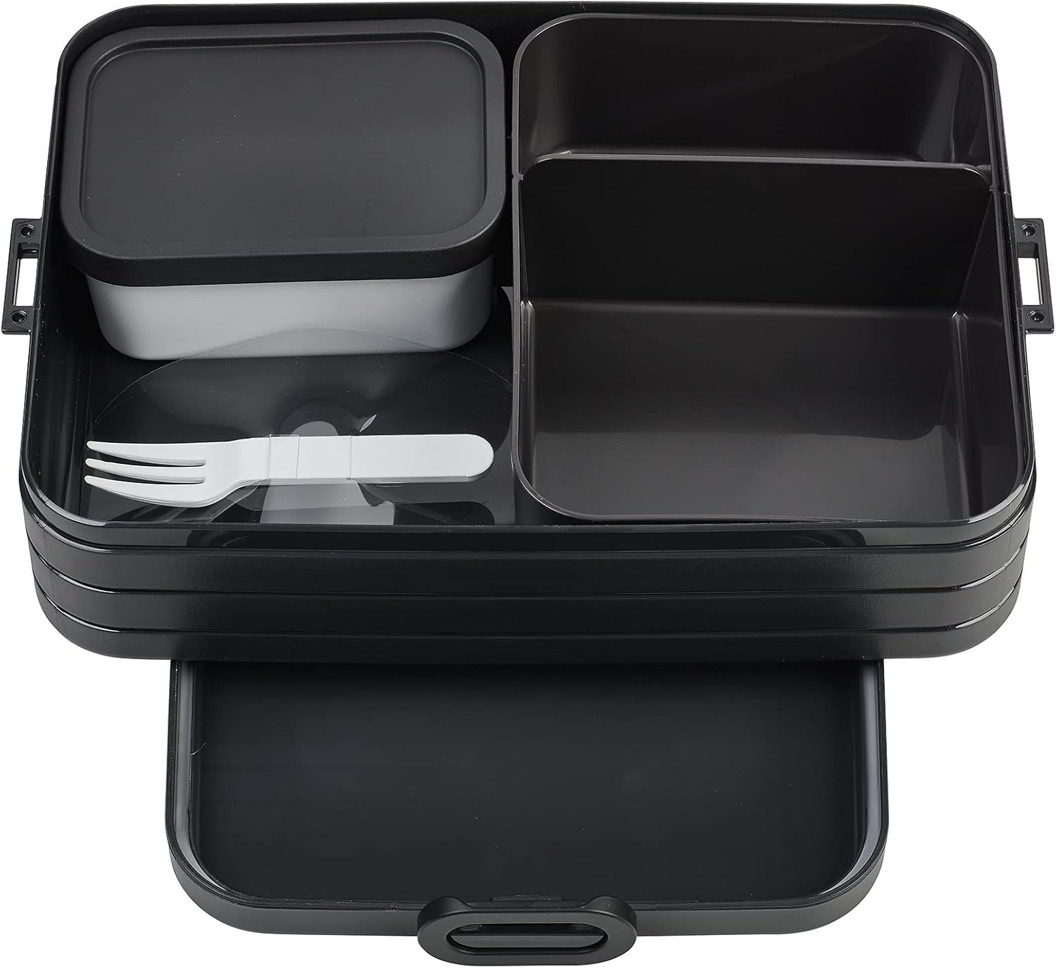 Mepal – Bento Lunchbox Take A Break Large – Lunch Box With Bento Box – Lunch Box For Sandwiches, Small Snacks & Left Overs – Snack & Lunch - 1500 ml - Nordic Black