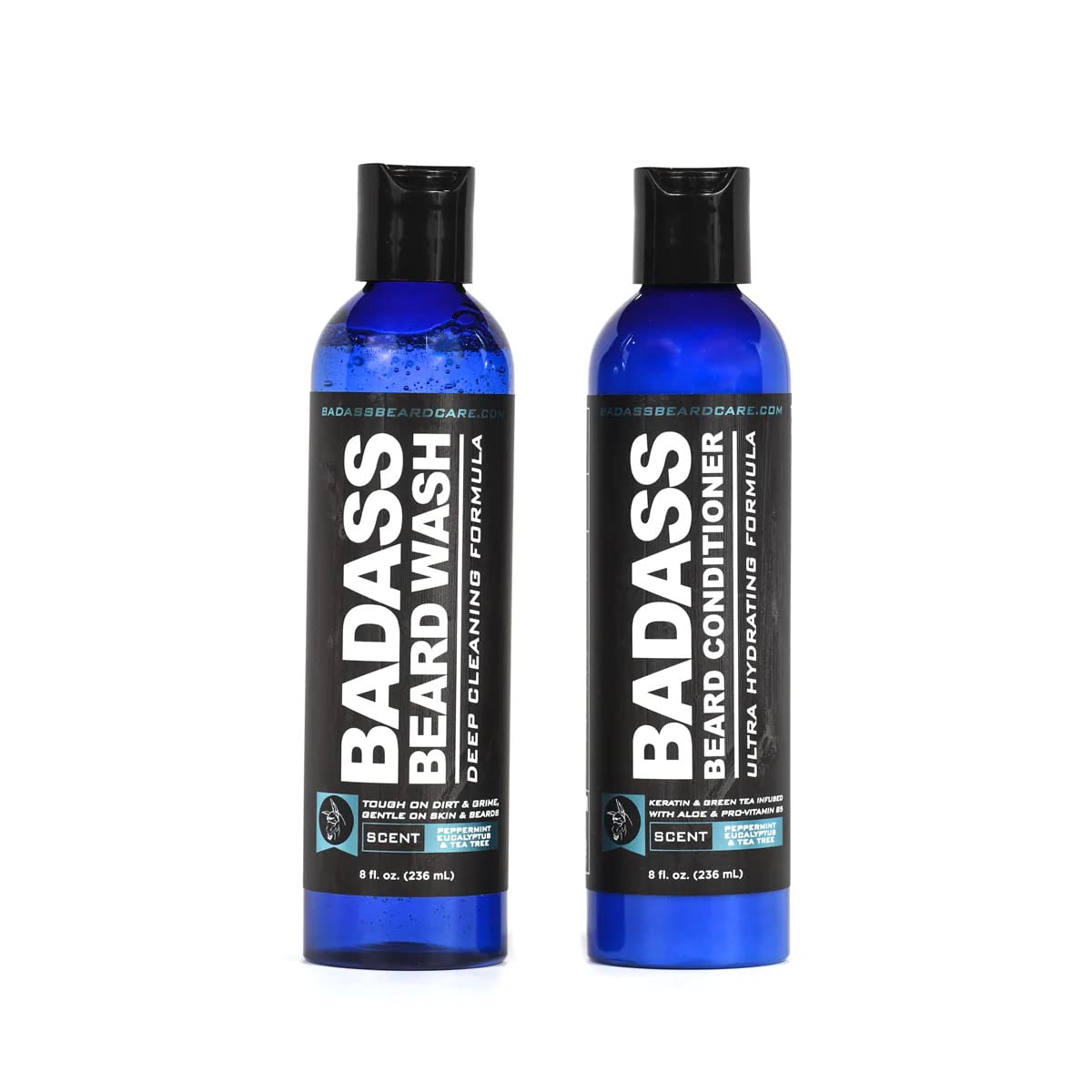 Badass Beard Care Beard Wash & Conditioner KIT For Men - Made of Natural Ingrediens for Healthy, Soften and Itchness Free Beard and Mustache