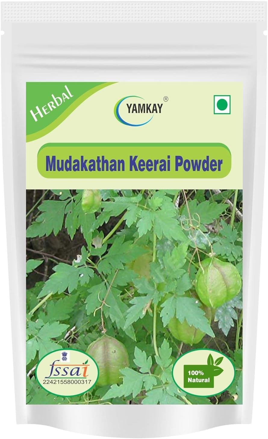 Mudakathan Keerai Powder – Cardiospermum Halicacabum (Indravalli/Balloon Vine Leaves), 100% Pure Natural Herbal Powder (1500 GM, Balloon Vine Leaves Powder)