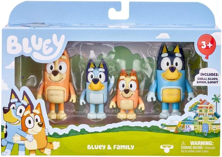 Bluey Figure 4 Pack - Family Pack, Multicolor (13009)