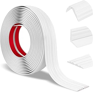 Wall Corner Protector Peel and Stick Wall Corner Trim Molding Flex ible Inside & Outside Wall Corner Guard Edge Protector Self Adhesive Moulding Trim for Wall Edge Ceiling, White, 1.6” W x 10’ L