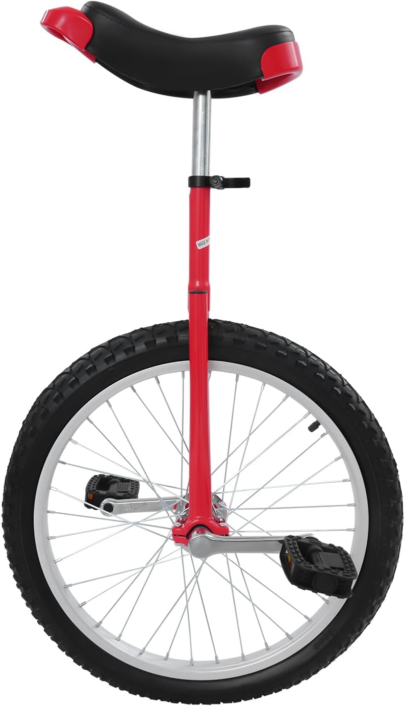 16/18/20/24 Inch Unicycle Outdoor Unicycle with Excellent Steel Frame,Leakproof Tire,Adjustable Height,Curved PU Seat, Adults Kids Outdoor Sports Fitness Exercise Tool for Adults