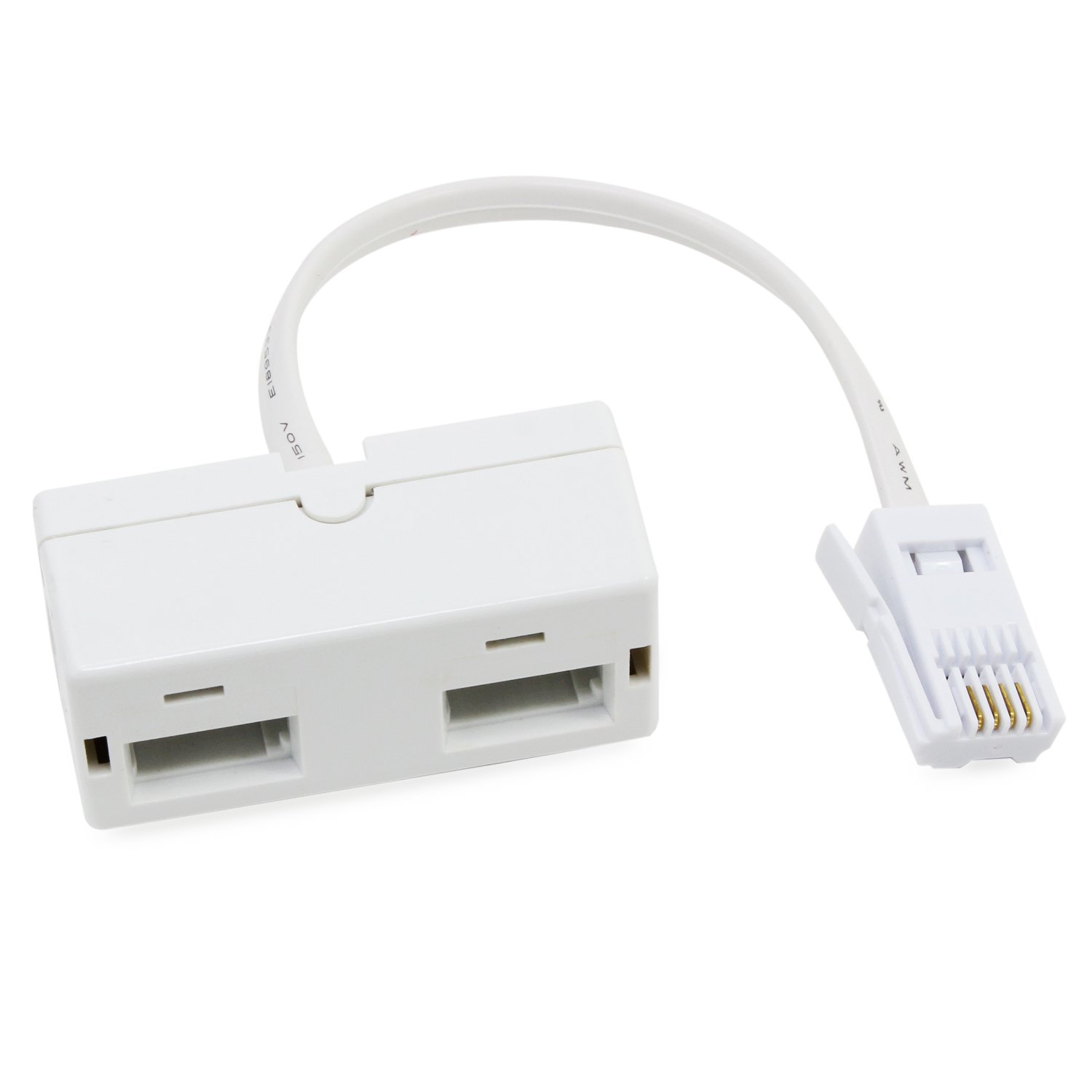 HSEAMALL One BT Plug to Two UK BT Telephone Socket Adapter Splitter Doubler Splitter