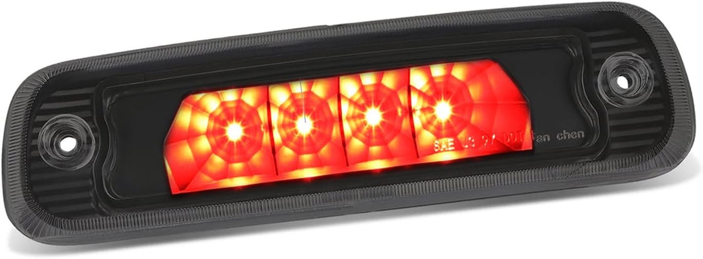 Third 3rd Brake Light LED for 1997-2001 Jeep Cherokee, High Mount Rear Brake Lights Assembly for 97-01 Jeep Cherokee, Waterproof Center Cab Lamp Stop Light (Black)
