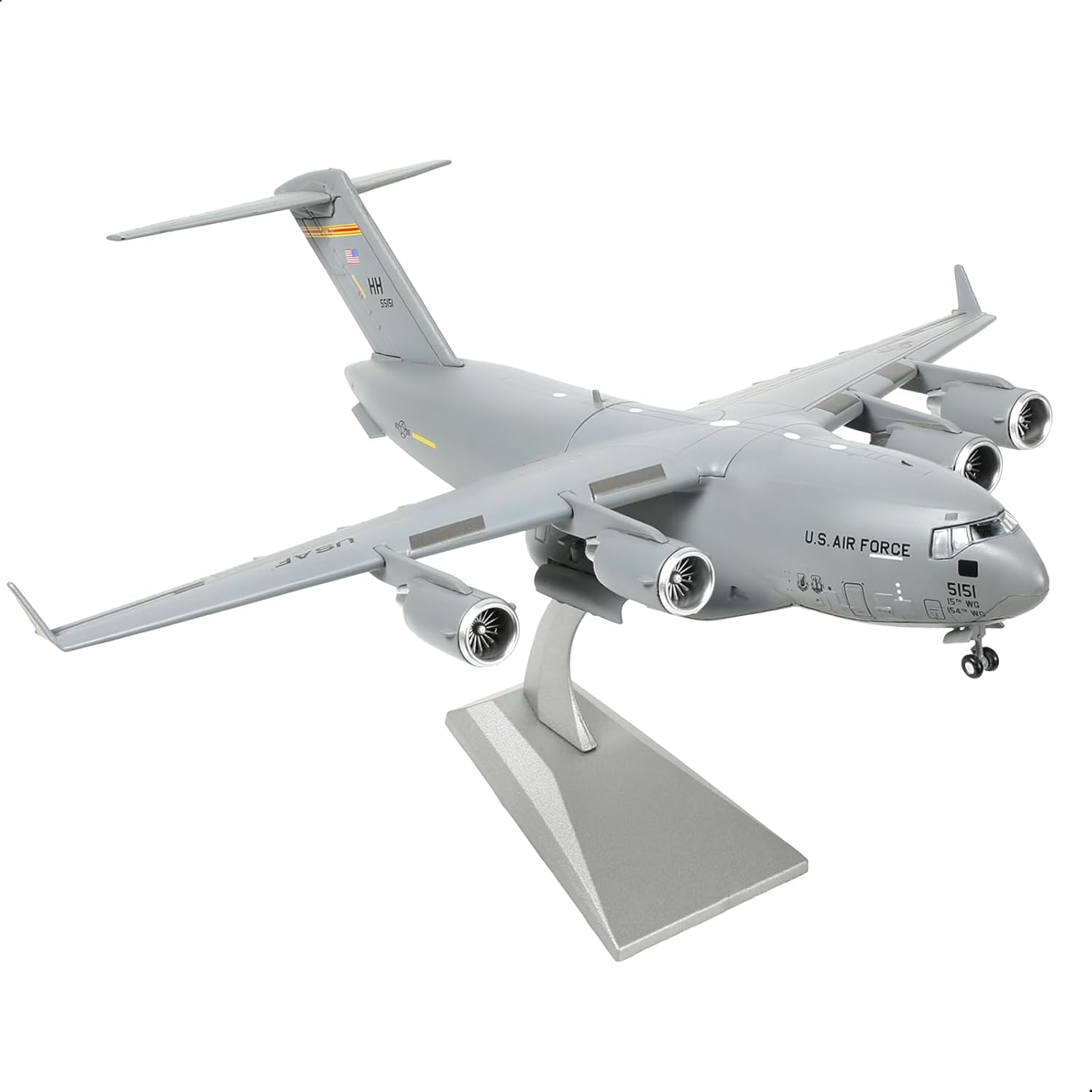 1/200 C-17 GlobemasterⅢ Diecast Airplane Model Kits with Stand Harbor-Hickam AFB Transport Metal Airplane Model Pre-Build Military Aircraft (535th Airlift Squadron)