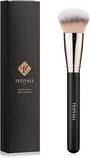 TEOYALL Domed Foundation Brush, Soft Dense Synthetic Bristles Blending Brush for Liquid Cream Foundation Bronzer Contour