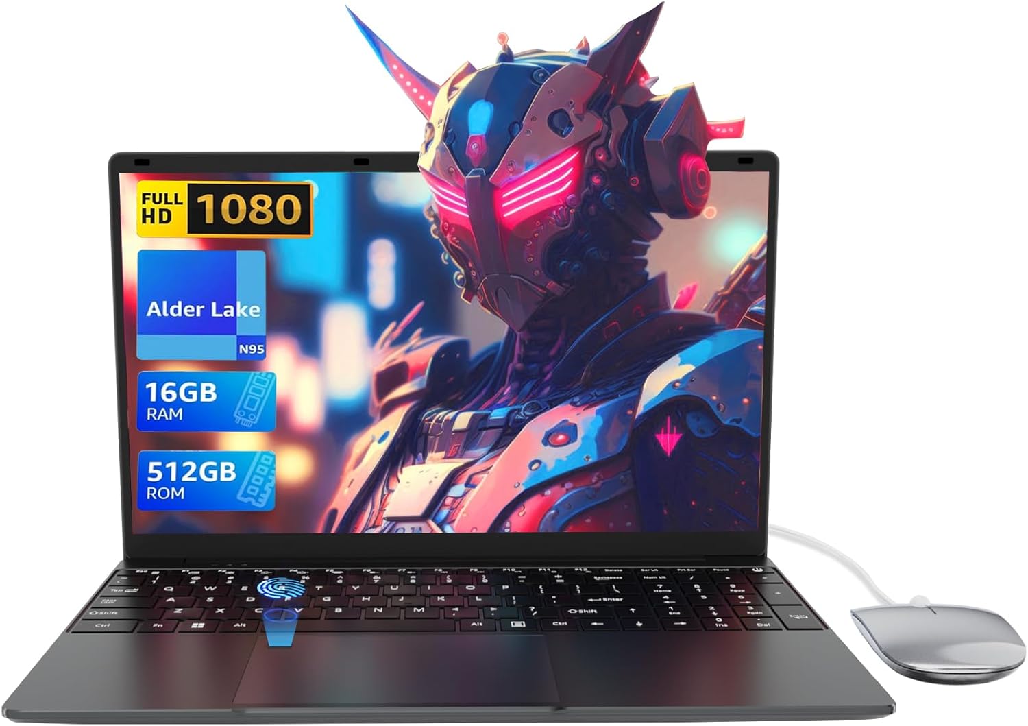 LEEDOW 15.6" Laptop Computer - Alder Lake-N95 Quad-Core Up to 3.4GHz,16GB RAM,512GB SSD,UHD Graphics Laptops,Fast Dual-Band WiFi,Bluetooth 5.0,USB 3.0,Mini-HDMI – Ideal for Study, Home& Office