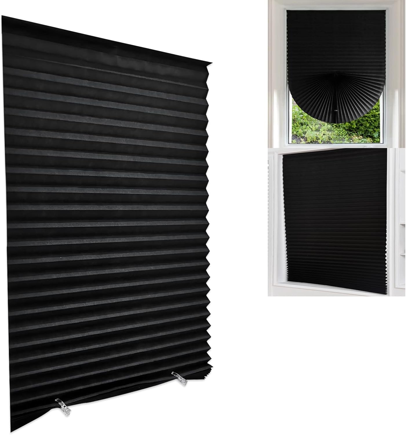 Maritown Temporary Blackout Blinds, Blackout Blinds Stick on Curtains for Bedroom Kitchen Bathroom Windows,Light Filtering Privacy Protection, Easy to Cut and Install, 60x150cm