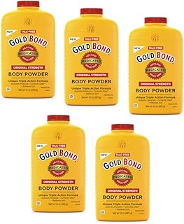 Gold Bond Medicated Powder Triple Action Relief 10 Ounce - Pack of 5 (Talc-Free)