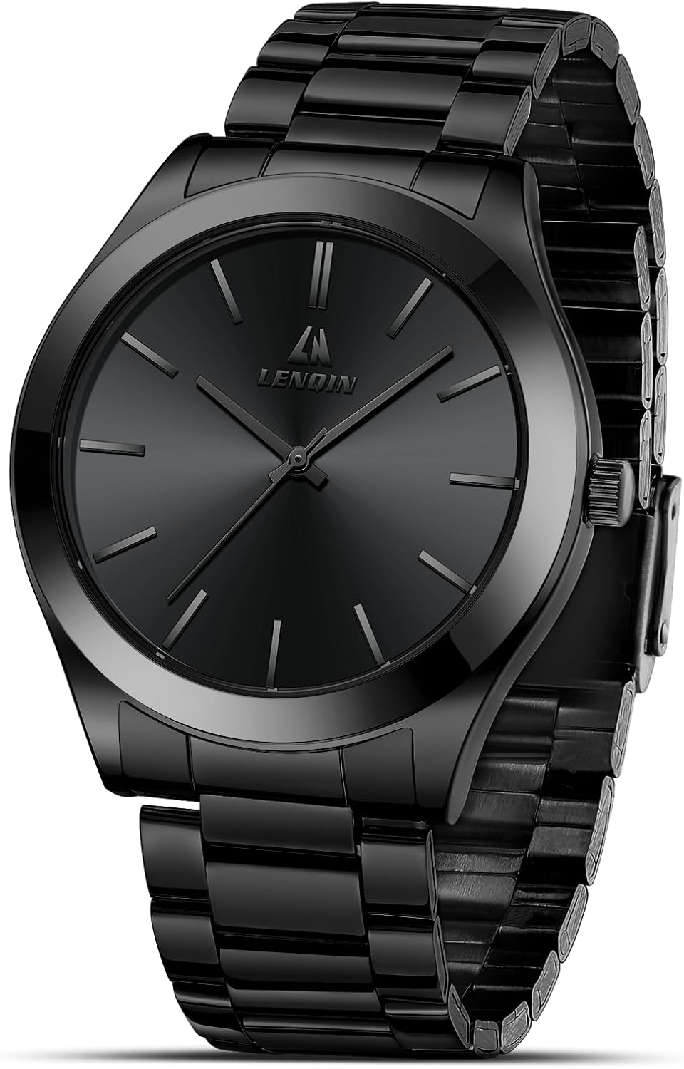 LN LENQIN Mens Watches Stainless Steel Analogue Quartz Watch Minimalist Luxury Watch Waterproof Men's Wrist Watches Metal Casual Business Dress Watches for Men Gents Watches