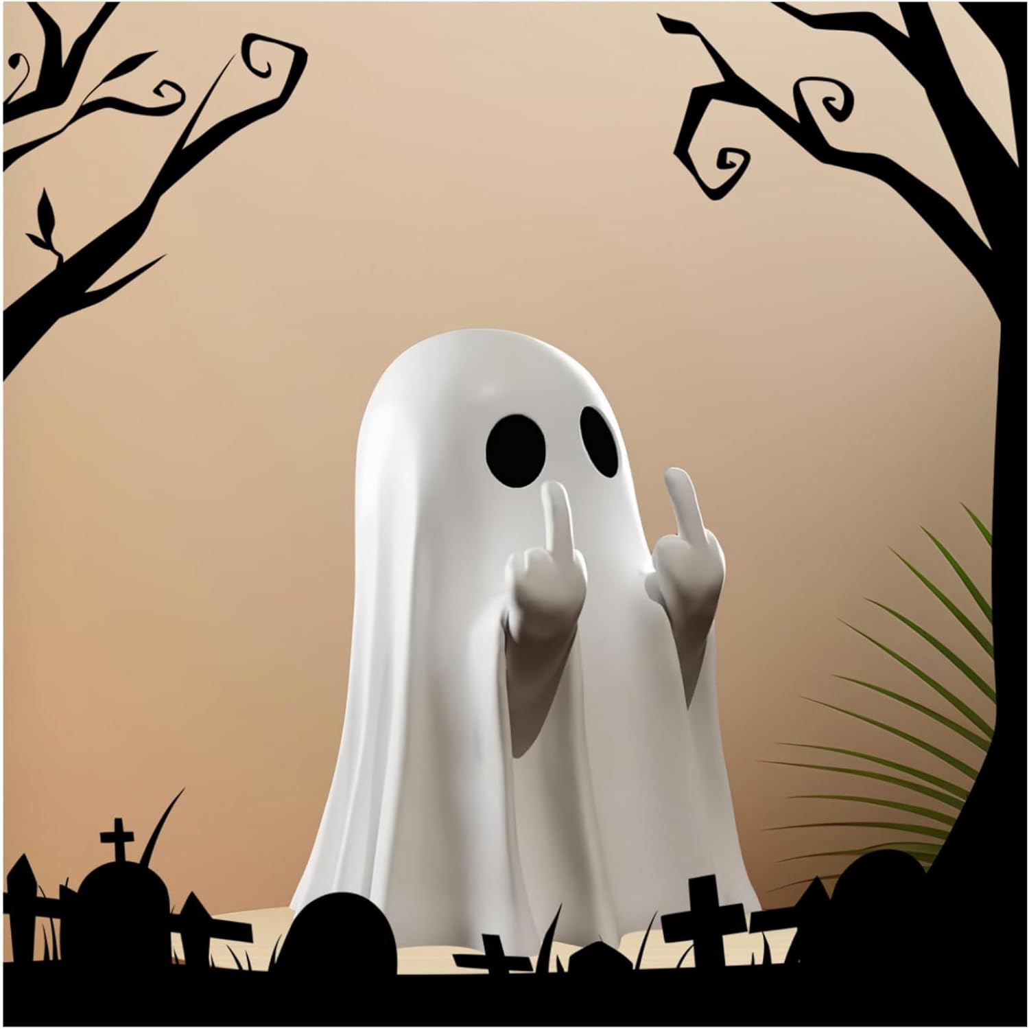 Middle Finger Ghost, Middle Finger Ghost Statue Resin Rude Spirit Halloween Ornaments Figurine Funny Spooky Decorations Sculpture Bedroom Gifts
