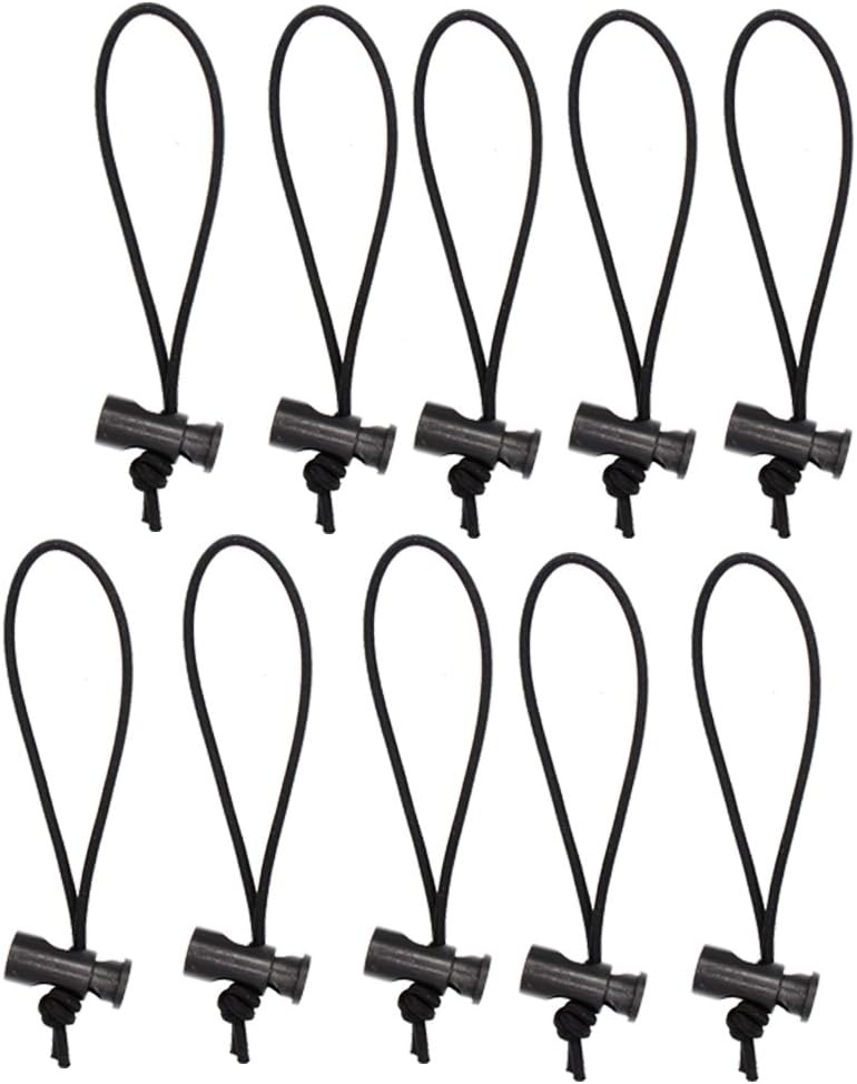 Foto&Tech Multipurpose Extra Thick Elastic Cable Tie and Organizer, Adjustable Cable Strap Toggle Tie, Reusable Tangle Tamer, Cable Management for Cord and Cable (10x 16CM, Black)