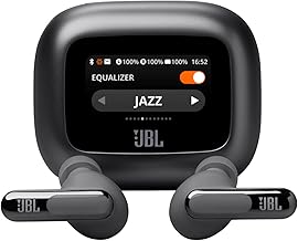 JBL Live Beam 3 - True wireless noise-cancelling closed-stick earbuds, 48Hrs total playback, Wireless Charging, 6 Mics for perfect calls, Multi-point connection, IP55 waterproof and dustproof (Black)