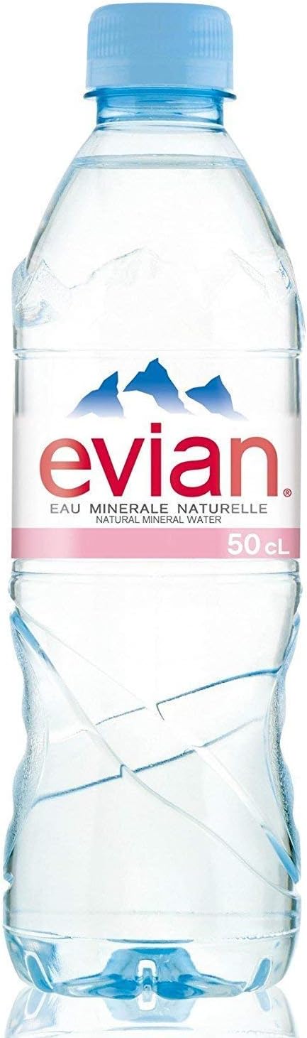 022071 - Evian (500ml) Natural Mineral Water Bottle Plastic (1 x Pack of 24 Water Bottles)