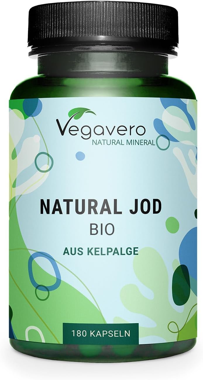Vegavero Organic Iodine Supplement | NO Additives | 100% Natural Organic Scottish Sea Kelp | 150 mcg Pure | 180 Tablets | Vegan