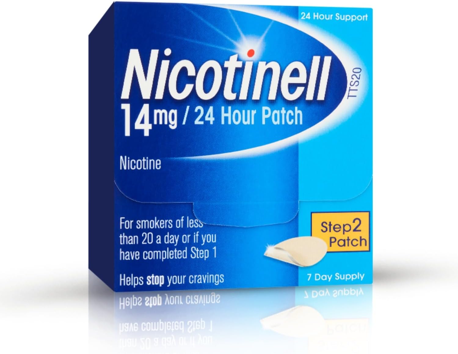 Nicotinell Nicotine 14mg Patch (Pack of 7), Nicotine Patches, Stop Smoking Aid, 24h Craving Control, Step 2 For Moderate Smokers, Quit Smoking Aid