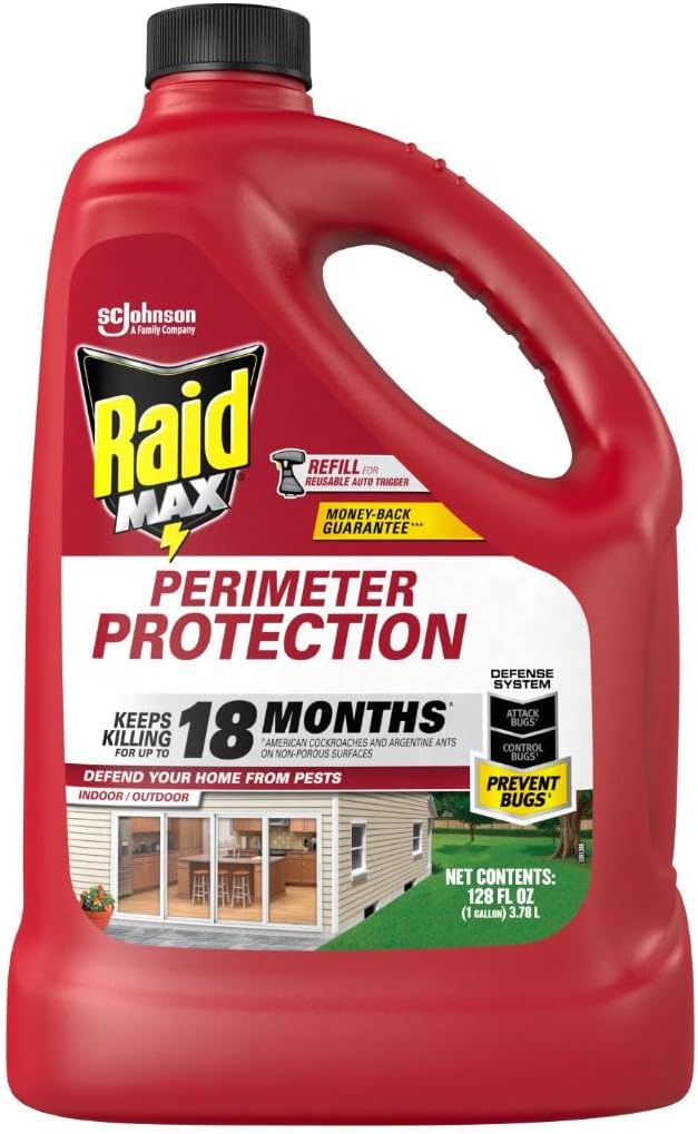 Raid MAX Perimeter Protection Multi Insect Killer Bug Spray, 1 Gal Refill