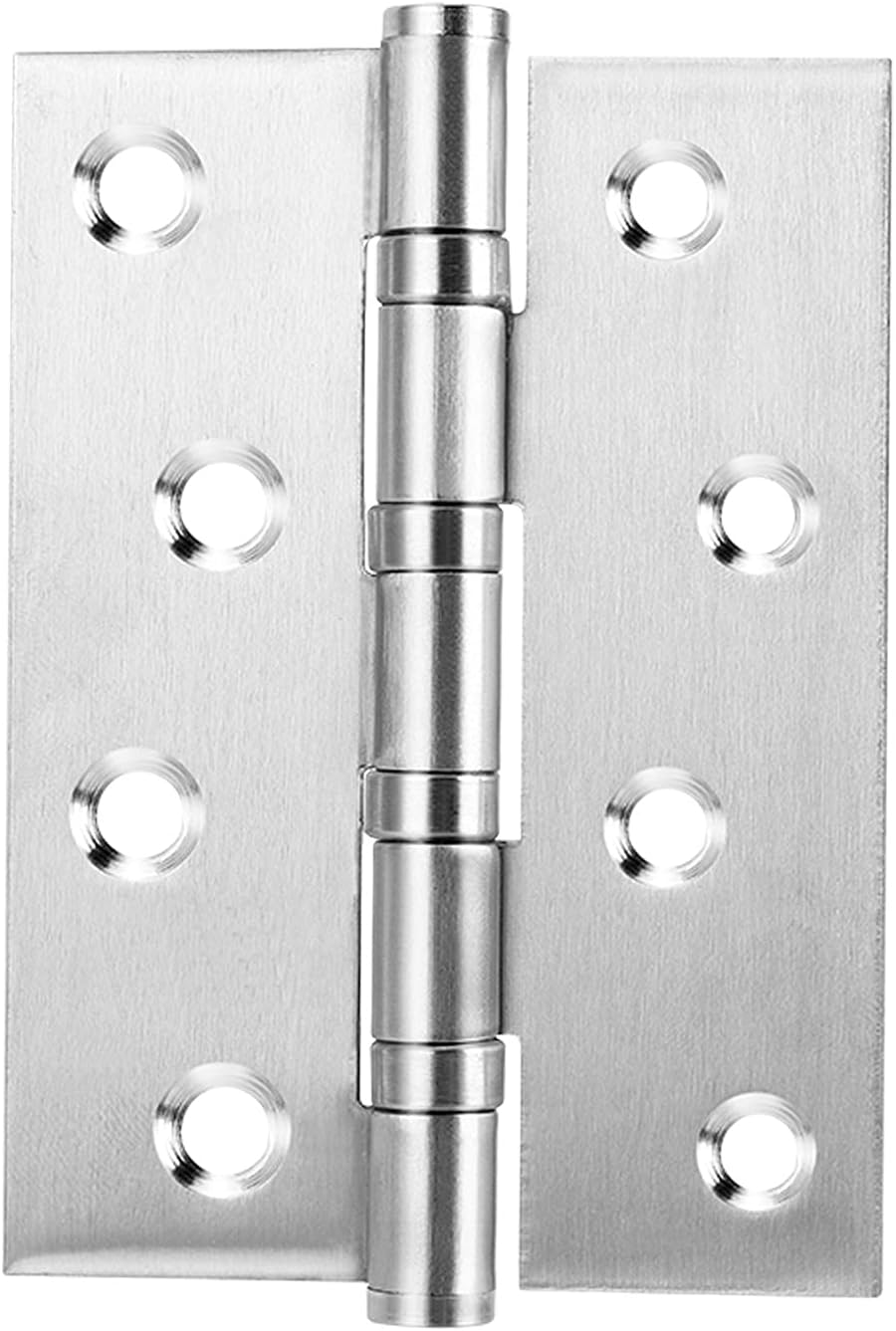 4Pcs 4-Inch Quiet Bearing Ball Door Hinge for Room, Bathroom, Piano, Kitchen Cabinet, Case, Window and Other Scenes - Indoor/Outdoor Use