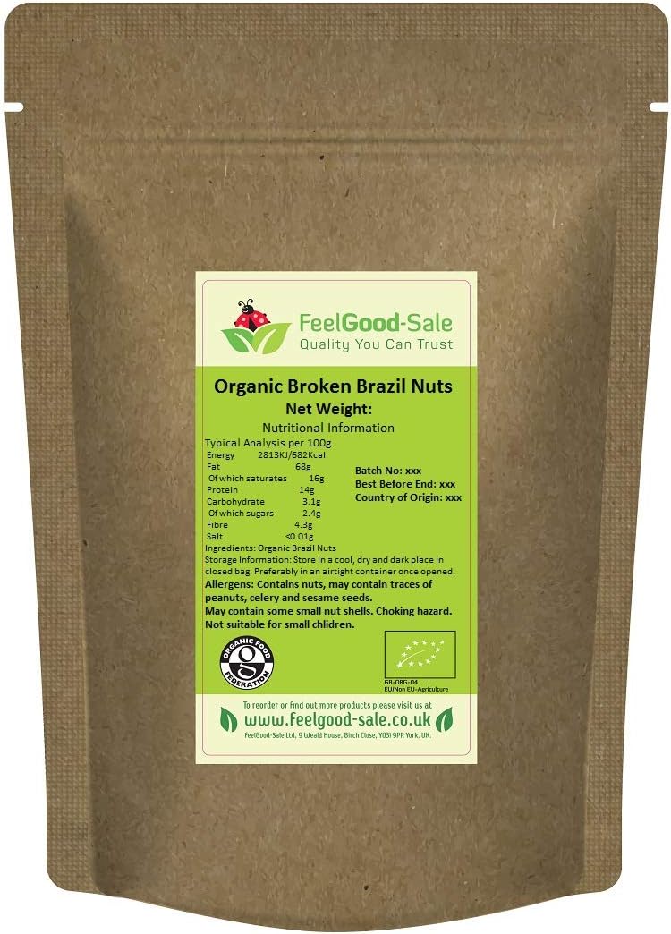 1kg Organic Brazil Nuts Broken/Halves (Fresh