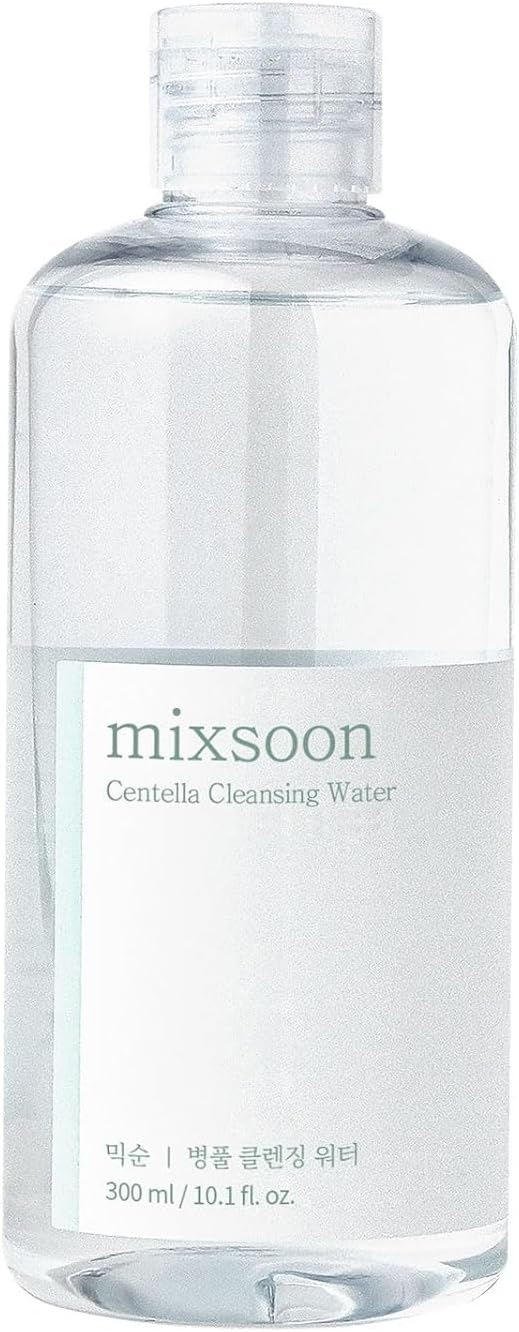 mixsoon Centella Cleansing Water, Micellar Face Cleanser with Centella Asiatica, Gentle, Hydrating Makeup Remover for Sensitive Skin, Soothing, pH-Balanced Daily Skincare (300ml)