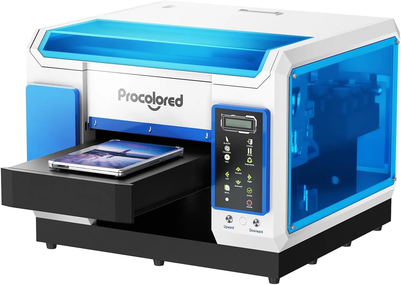 Procolored V11 A3 UV Flatbed Printer，R1390 Printhead with Auto Cleaning，Print on Acrylic, Leather, Wood, Mugs, Golf Balls and More