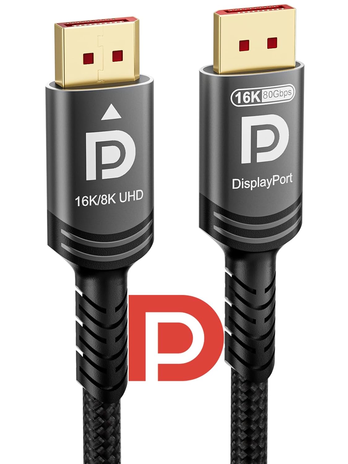 16k 8k DisplayPort 2.1 Cable 80Gbps 6.6 FT, VESA Certified Ultra-high Bit Rate DP Cable UHBR20 HDR10+ DSC1.2a 16k 60Hz 8k 120Hz 4k 240Hz 165Hz PC TV Ryzen7900 FreeSync G-Sync