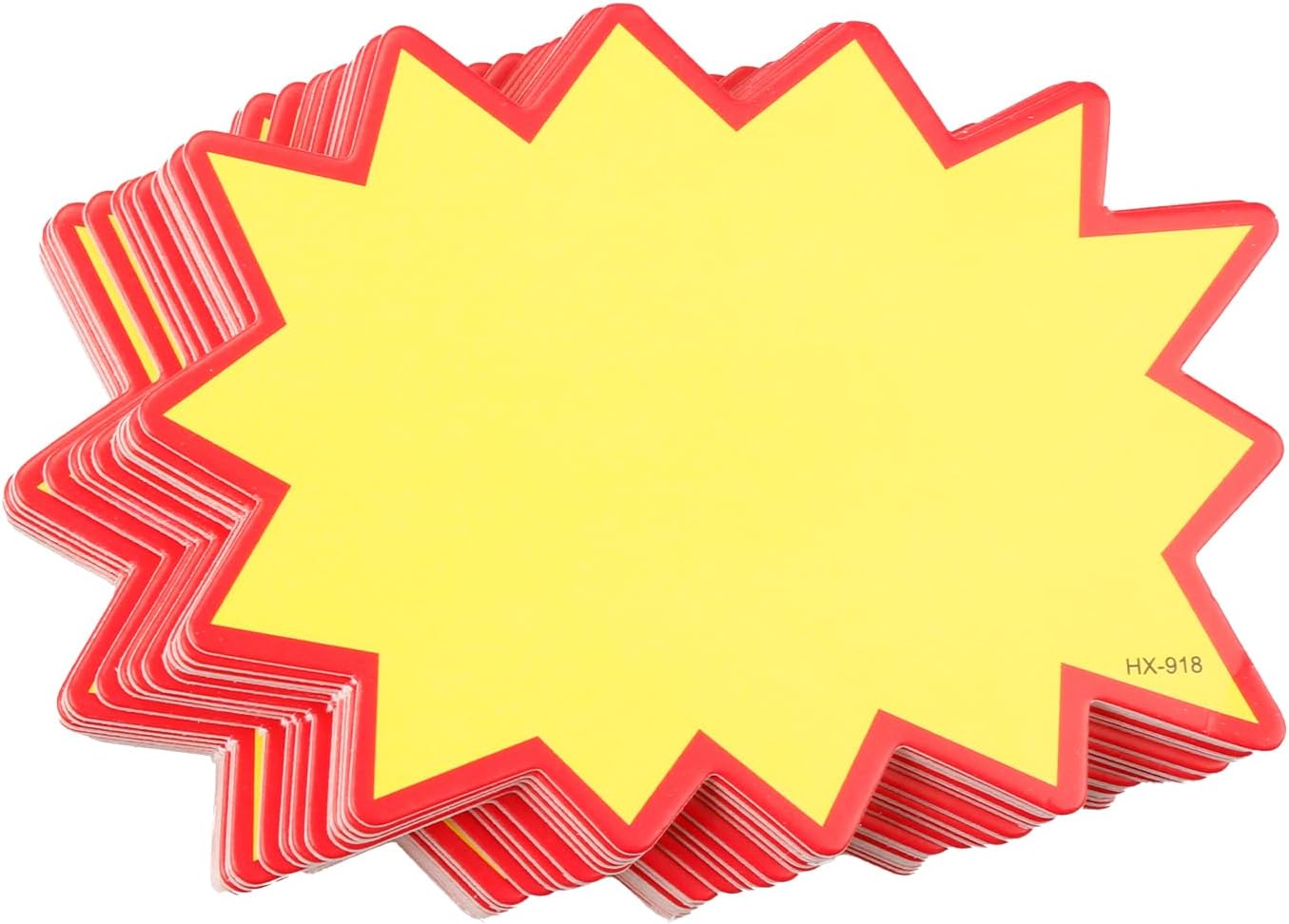 Rumyve 50 Pcs Price Signs,Star Yellow Retail Sale Price Labels Tags,Blank Starburst Price Cards Sign for Retail Shop Store Supermarket Grocery Product Pricing Promoting