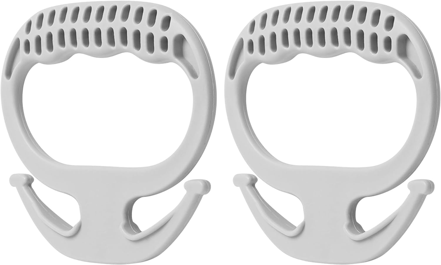 Grocery Bag Handle (2-Pack, Grey) – Ergonomic Bag Carrier for Shopping, Groceries, or Buckets – Heavy Duty Plastic Holder for Arthritis & Sensitive Hands