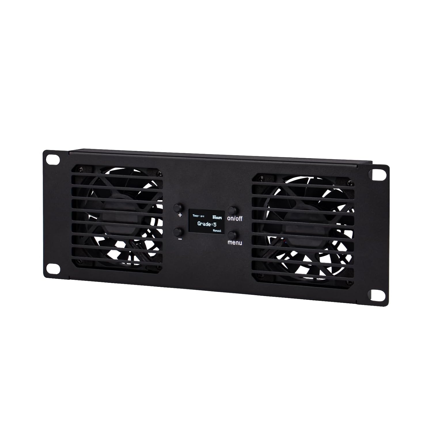 GeeekPi 10inch 2U Rack Mount Fan Unit with 2 Fans for DeskPi RackMate T1/T0/T2/T0 Plus/T1 Plus/TL1/10 inch Mini Server Rack