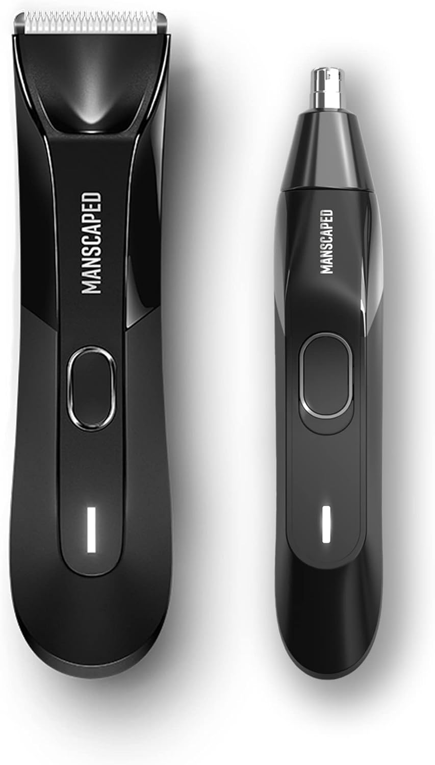 MANSCAPED® The Perfect Duo 4.0 Contains The Lawn Mower® 4.0 Waterproof Electric Groin Hair Trimmer and The Weed Whacker® 2.0 Nose & Ear Hair Trimmer