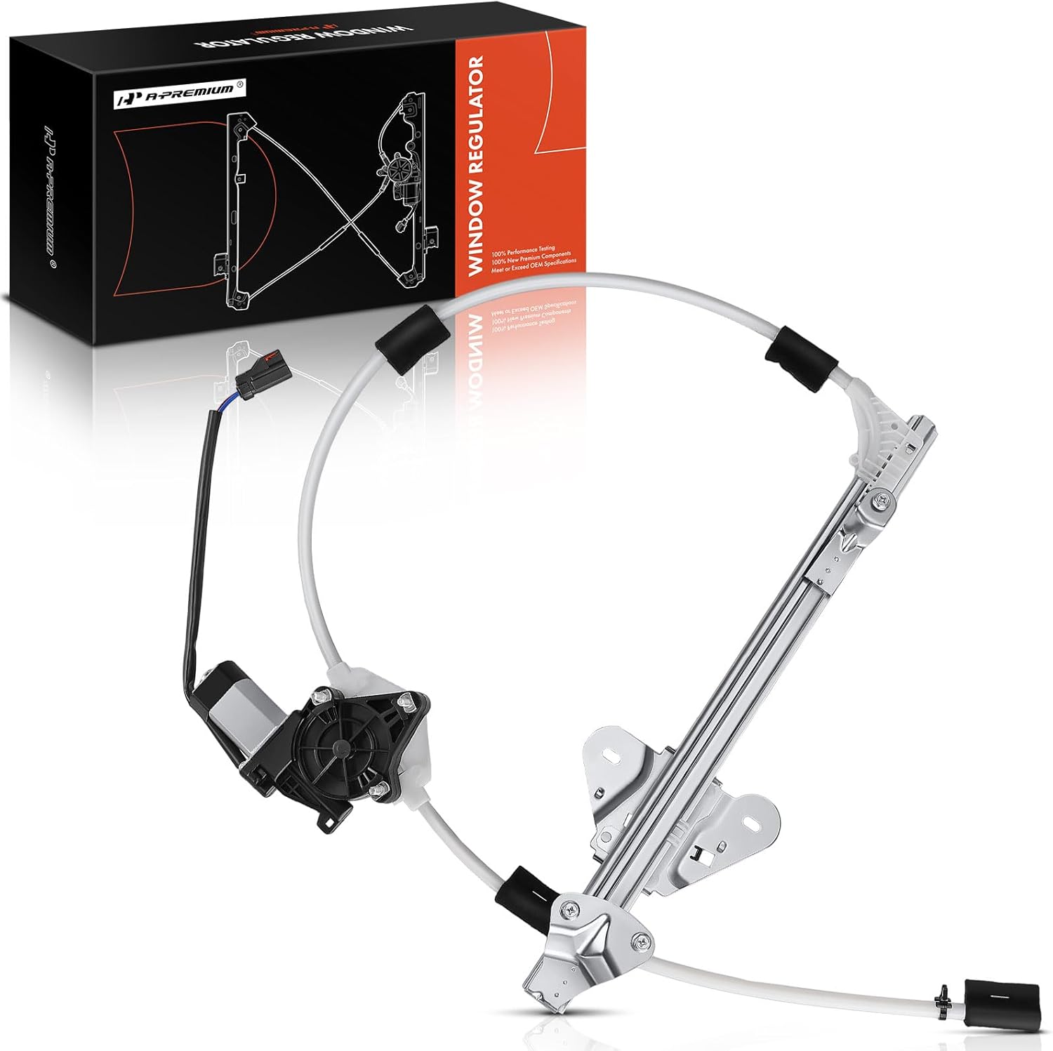 A-Premium Power Window Regulator with Motor Compatible with Jeep Cherokee XJ 1997-2001, Sport Utility 4-Door, Front Passenger Side