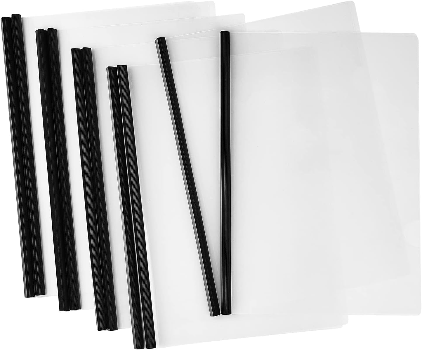 JOERSH 10Pcs Clear Report Covers with Sliding Bar, Plastic Binder Paper Protector, Report Folders with Clear Cover for Resume Portfolio Presentation File Documents, Black