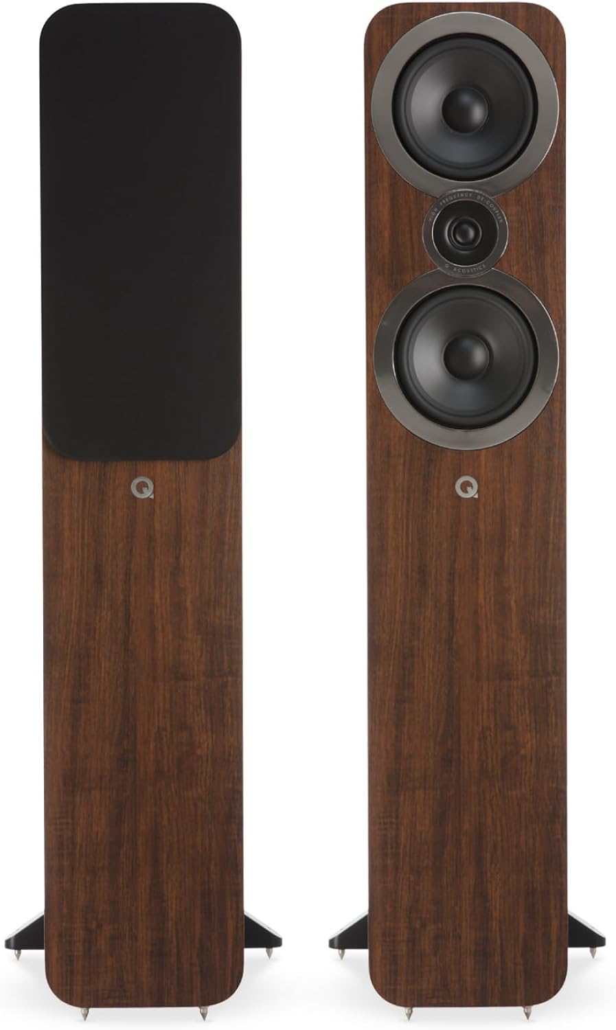 Q ACOUSTICS 3050i Floor Standing Speakers Pair English Walnut - 2-way Reflex Enclosure, Bass Driver: 2 x 165 mm (6.5 in), Tweeter: 22 mm (0.9 in) - Tall Stereo/Surround Sound