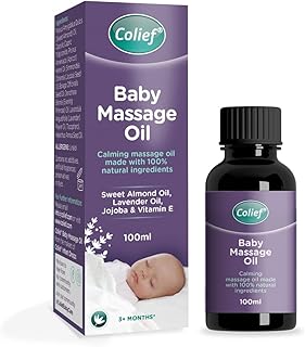 Colief Baby Massage Oil | Soothing Oil For Infants | Made With 100% Natural Ingredients Including Sweet Almond Oil, Lavender Oil, Jojoba & Vitamin E | Suitable For Babies 3+ Months | 3.38 Fl. Oz