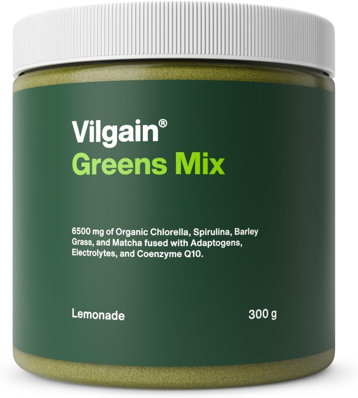 Vilgain Greens Mix | Superfood 13 Active Ingredients, Toxin Detox, Immunity Support & Digestive Support | Energy and Detoxification | Matcha, Co Q10 | Rich in Electrolytes, Adaptogens | 300 g