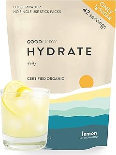 GOODONYA Hydrate Electrolyte & Mineral Powder, 11.9oz, 42 Servings - Certified Organic, Real Lemon Juice, Himalayan Pink Salt, Stevia, Coconut Water, Paleo, Plant Based, No Sugar Added