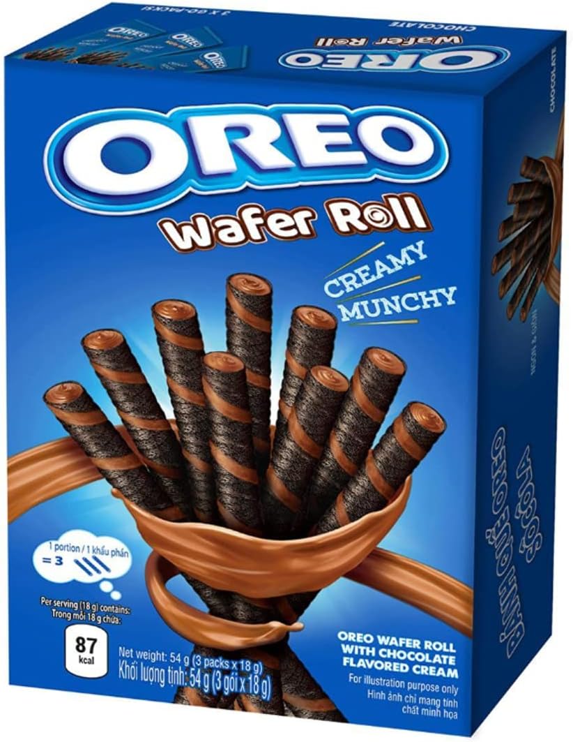 Oreo Wafer Rolls Chocolate - 8 x 54g (Import)