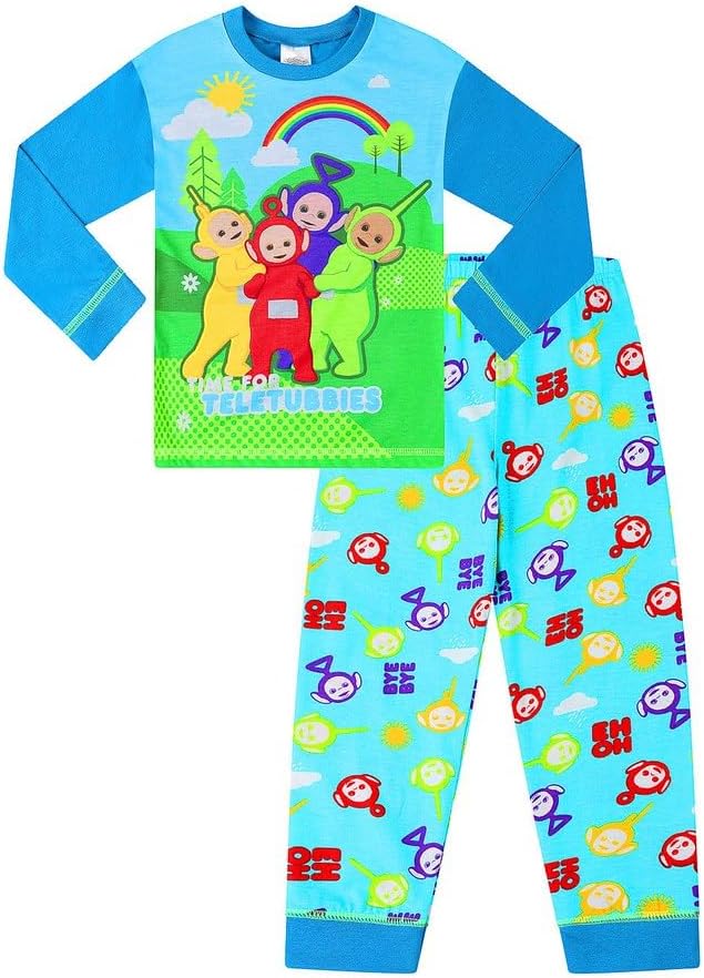 Teletubbies Tinky-Winky, Dipsy, Laa Laa and Po Long Pyjamas (18-24 Months) Blue