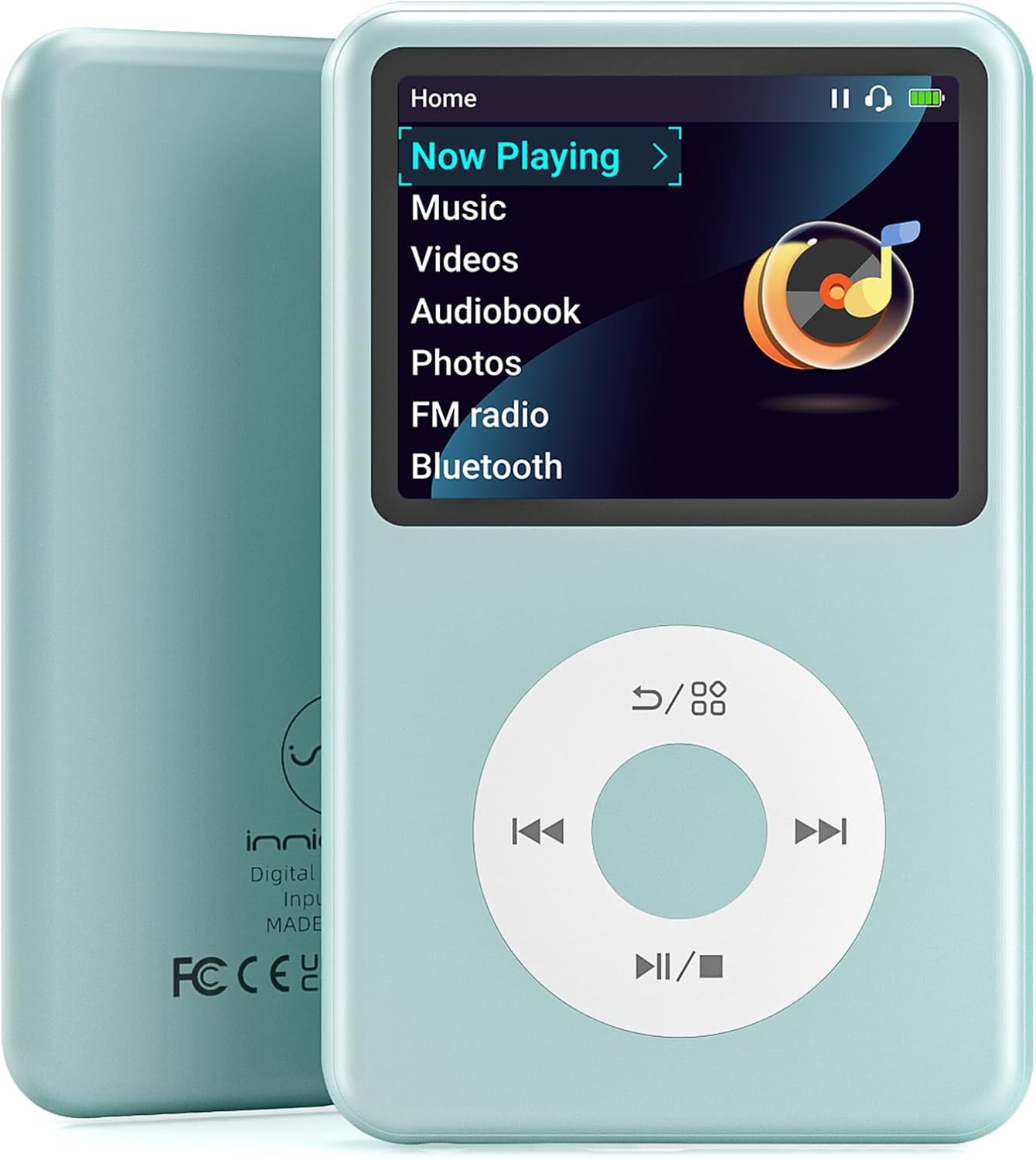 Mp3 Player with Bluetooth Y1 128G Innioasis Digital Music Player Portable Mini HiFi Sound Video Version Upgrade Nice Gift for 2025 Teal