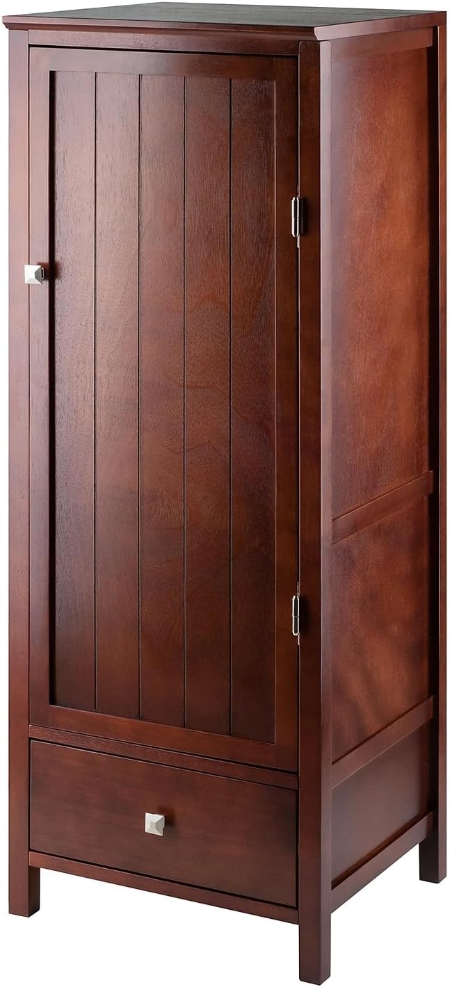 Winsome 94402 Pantry Cupboard with Door, Antique Walnut