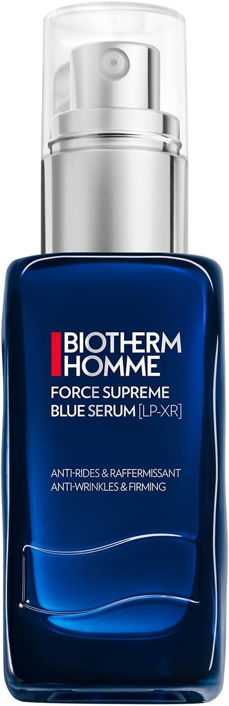 Biotherm Homme Force Supreme Blue Serum, Revitalising Anti Ageing Face Serum with Pro-Retinol for Daily Face Care, Power Treatment for Men, 50 ml