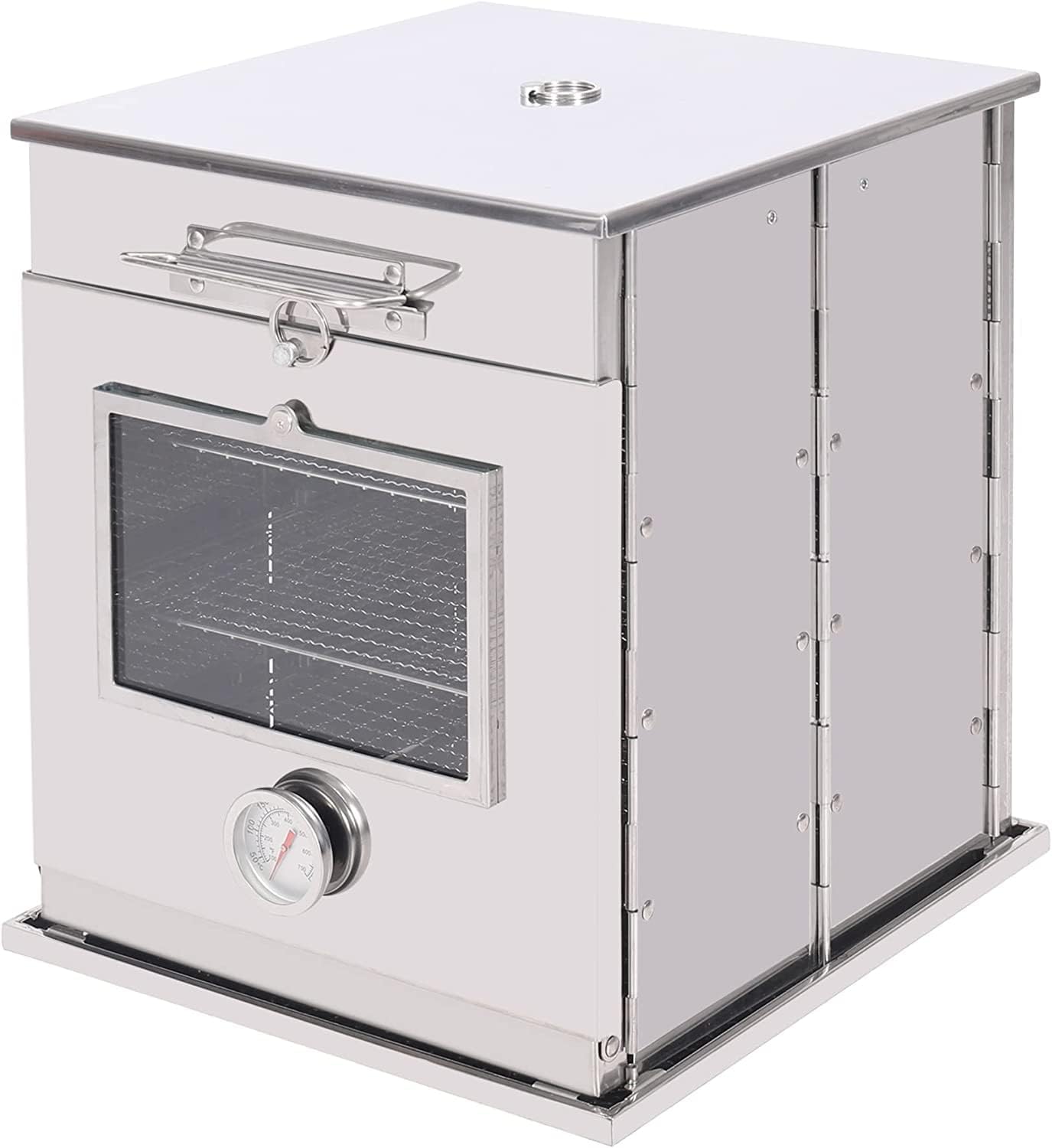 REDCAMP 14"H Foldable Camping Oven with 2 Tier Grill, Stainless Steel Portable Camping Stove for Baking Cinnamon Rolls, Breads and Muffins with Wood Burning Fire,Propane Stoves,Campers,Baking BBQ