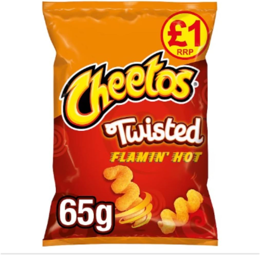 Cheetos Twisted Flamin' Hot Snacks 65g x Case of 15