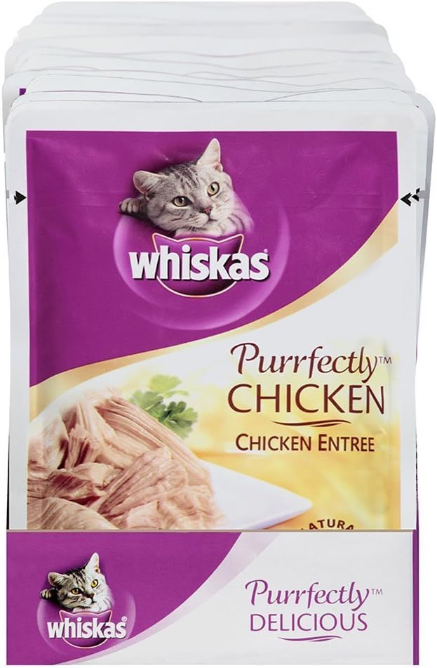 Whiskas Purrfectly Chicken Wet Cat Food Chicken Entree Flavor 3 Ounces (24 Count)