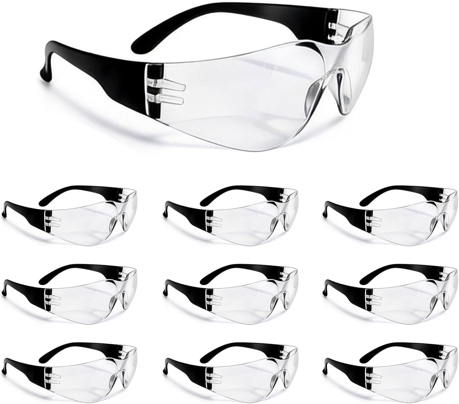 BIRDDIE 10-Pack Safety Glasses, Anti-Fog Goggles Clear Bulk Safety Eyewear
