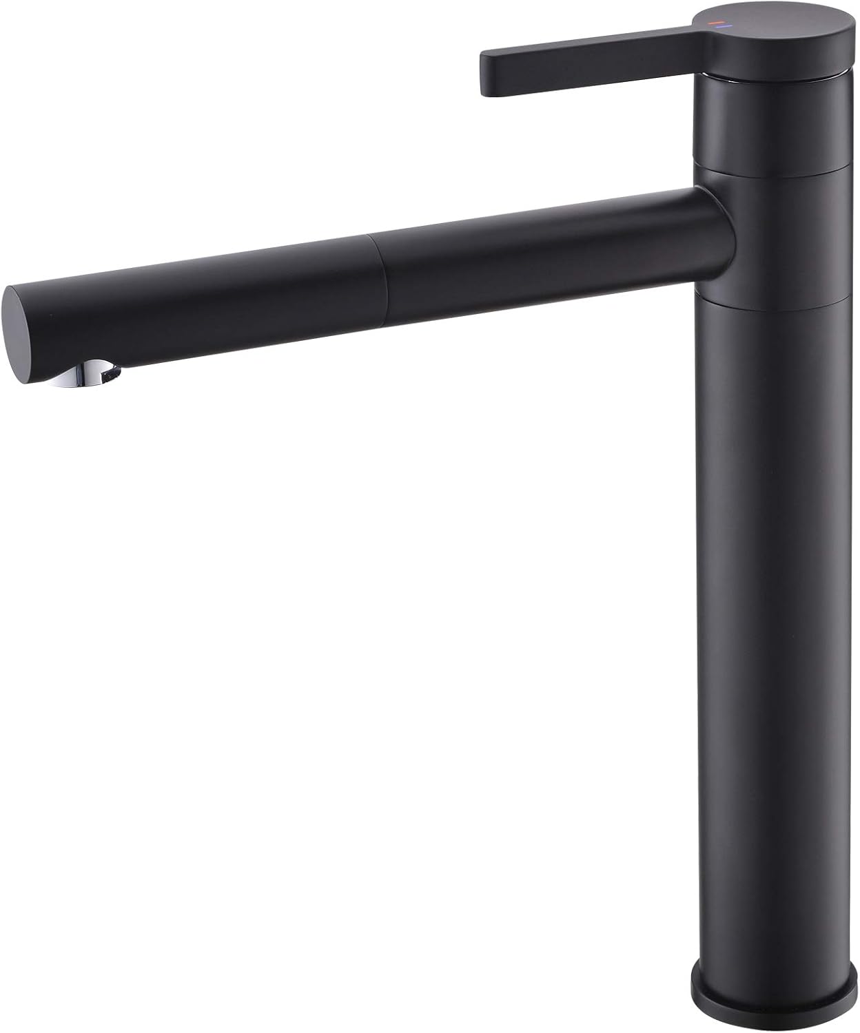 Bathroom Sink Faucet Single Handle Brass Vessel Sink Faucet 360°Rotating Spout Tall Basin Mixer Tap Black, BB6112C