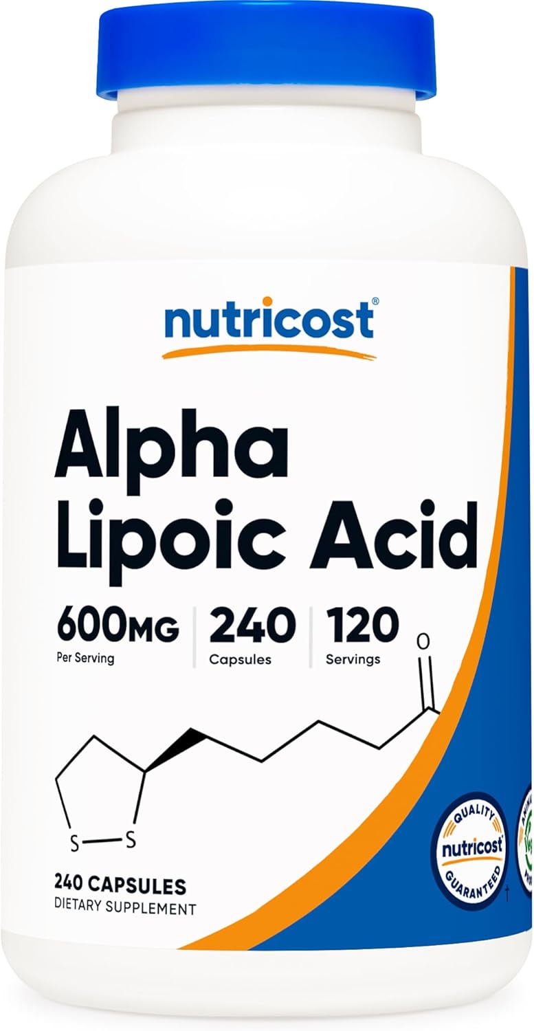 Nutricost Alpha Lipoic Acid 600mg Per Serving, 240 Capsules - Gluten Free, Vegetarian Capsules, Soy Free & Non-GMO